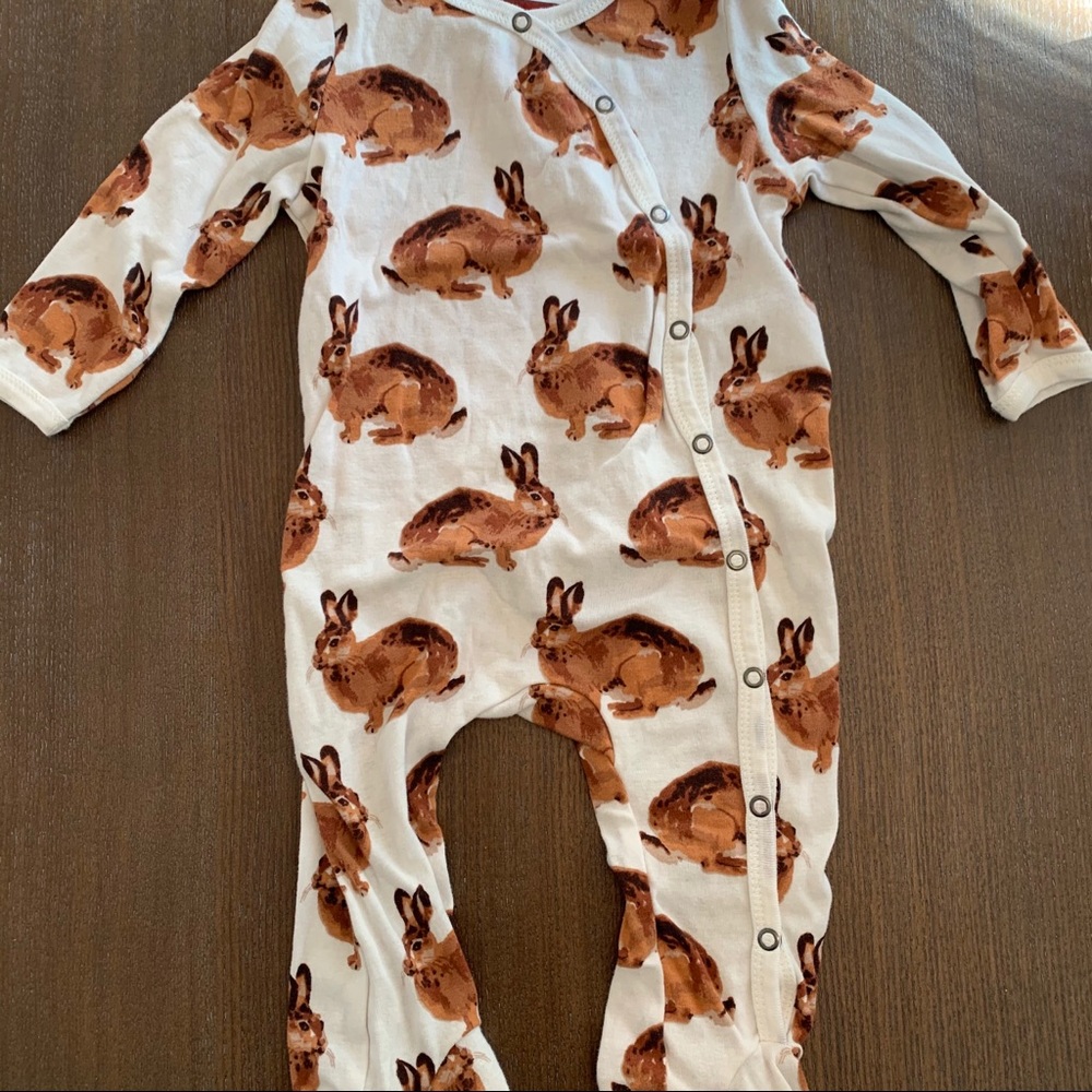 Milkbarn Rabbit Footed Romper